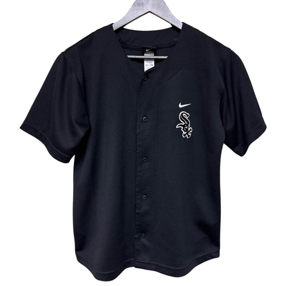 Nike Youth Jersey Chicago White Sox Baseball Black No Name Logo Size Large 16-18